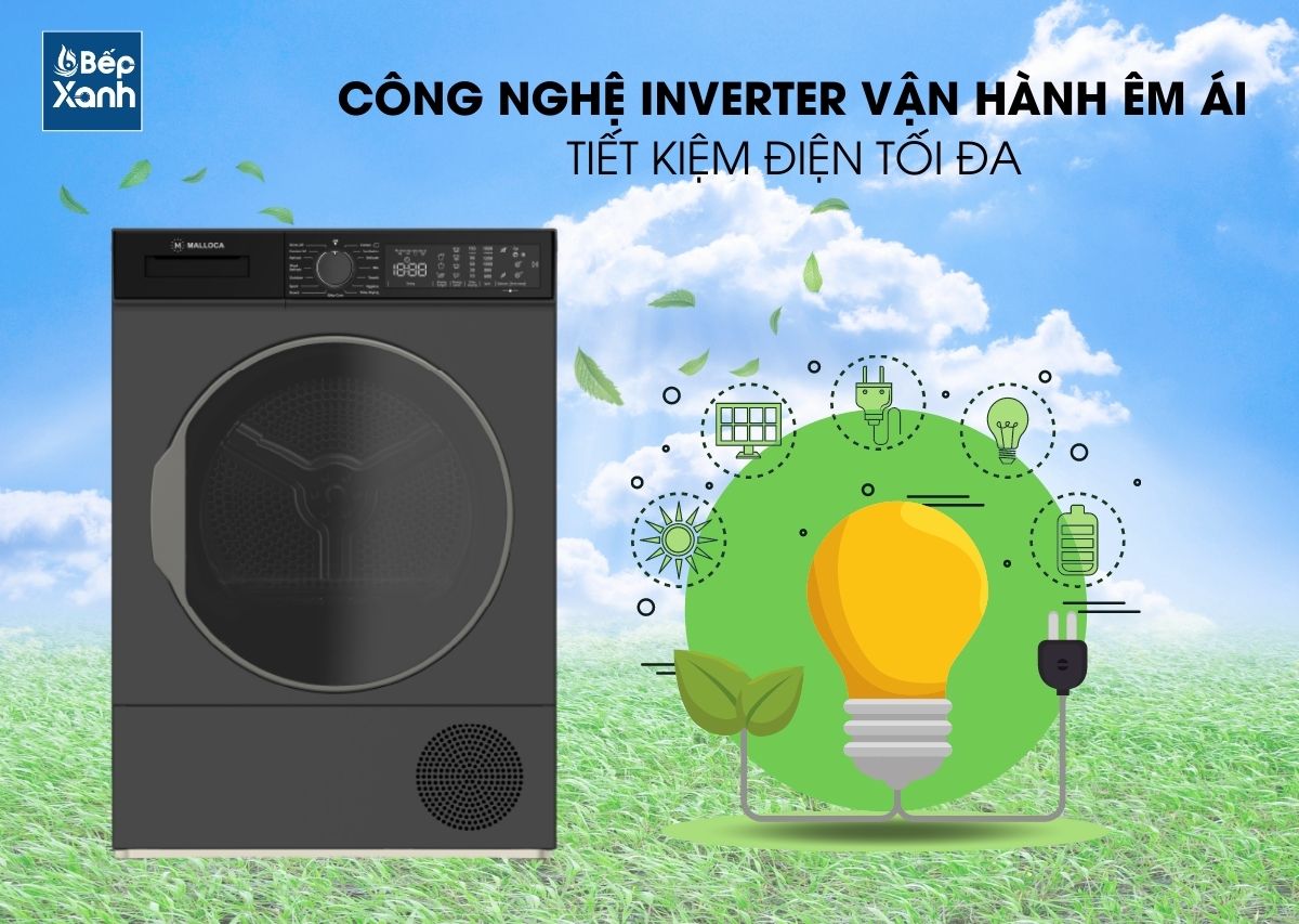 inverter Máy sấy quần áo Malloca MTD-T1510HP