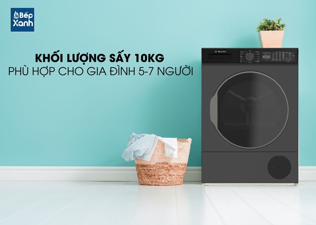 sấy 10kg Máy sấy quần áo Malloca MTD-T1510HP